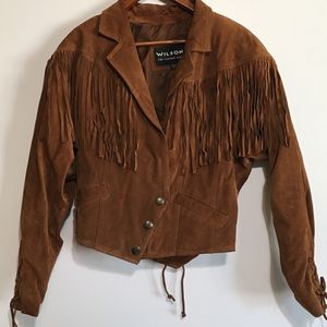 Wilsons Leather Large Western Fringe Crop Jacket